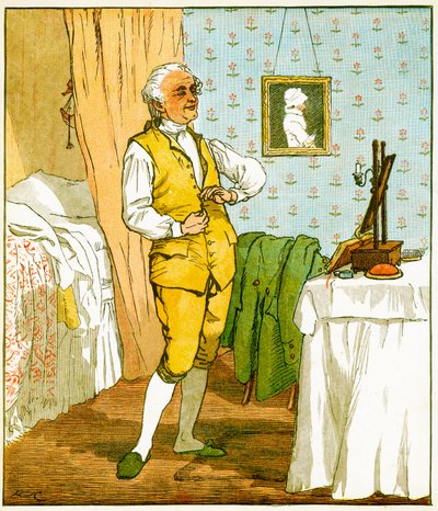 The Good Man of Islington Dressing, Illustration from An Elegy on the Death of a Mad Dog by Oliver Goldsmith by Randolph Caldecott